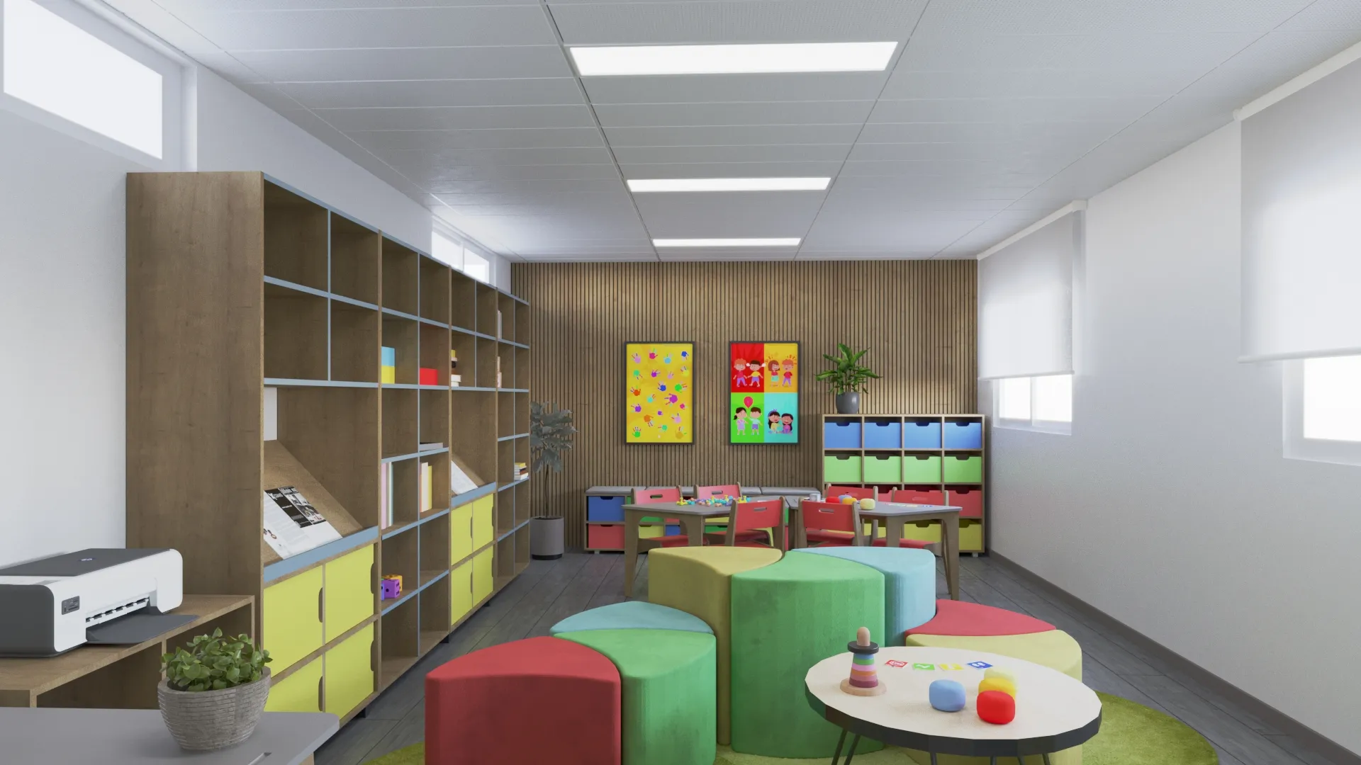 Imagen que ilustra Aulas educativo inclusivo donde los estudiantes trabajan en equipo, representando la esencia de la transformación y modernización escolar.